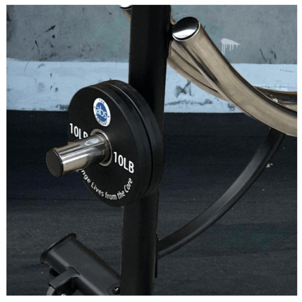 The Abs Company AB Coaster CS1500 black detail of weight plate horn located on front of machine