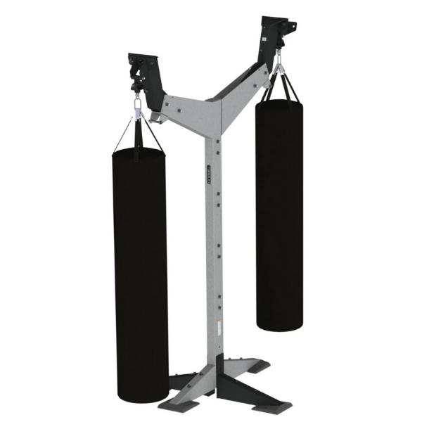 Torque 2 Sided Center Heavy Bag platinum Stand with bags