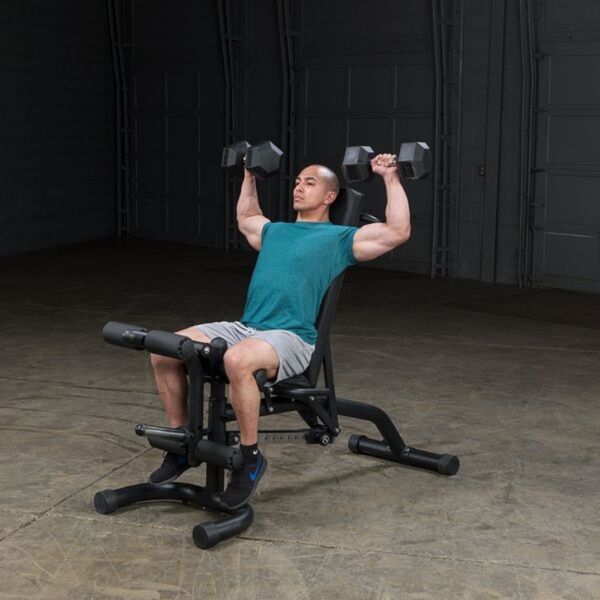 Body-Solid Olympic Leverage Exercise Bench With Leg Developer FID46 Military Press
