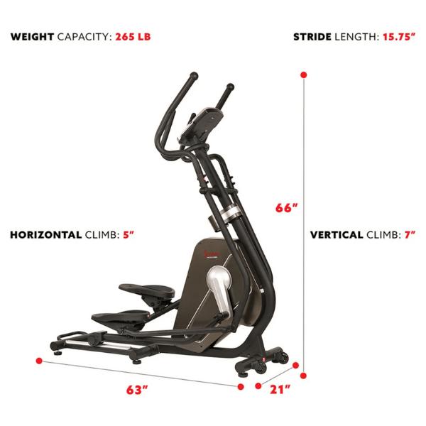Circuit Zone Elliptical Trainer Machine with Heart Rate Monitoring SF-E3862 specs
