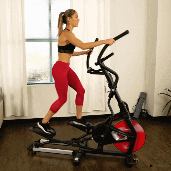 Stride with the Elliptical Machine Magnetic Fitness SF-E3865 with Device Holder, LCD Monitor and Heart Rate Monitoring Home Gym