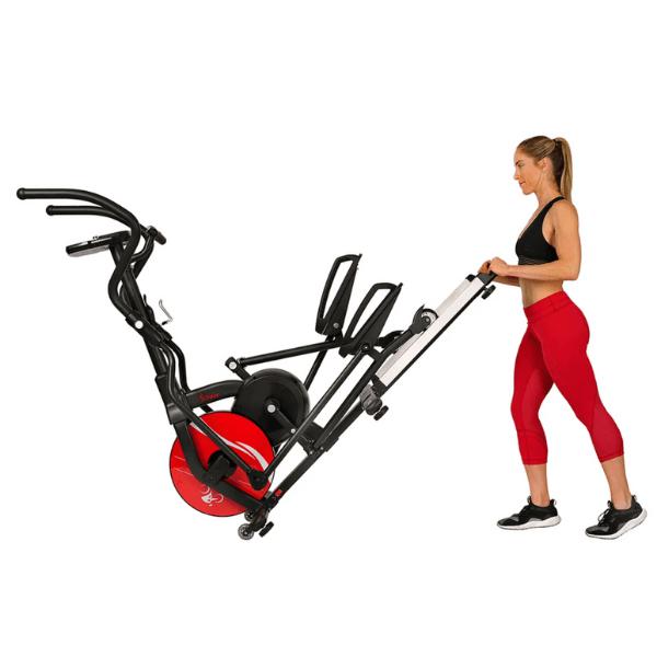 Stride with the Elliptical Machine Magnetic Fitness SF-E3865 with Device Holder, LCD Monitor and Heart Rate Monitoring Transporting
