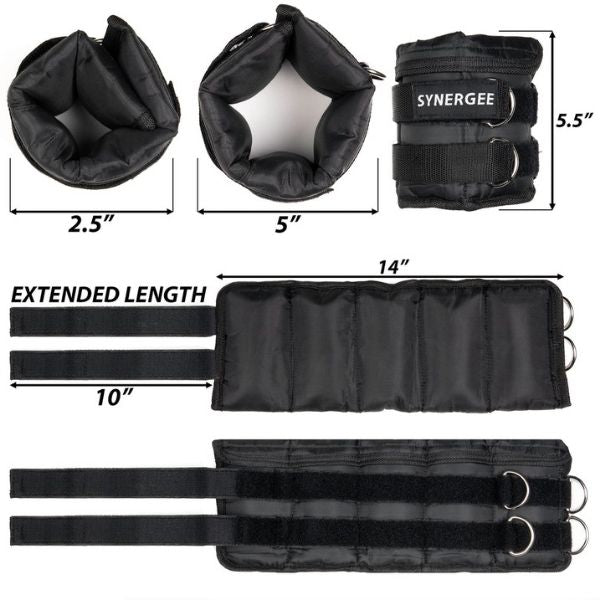 Synergee Adjustable Ankle/Wrist Weights 5lb Dimensions