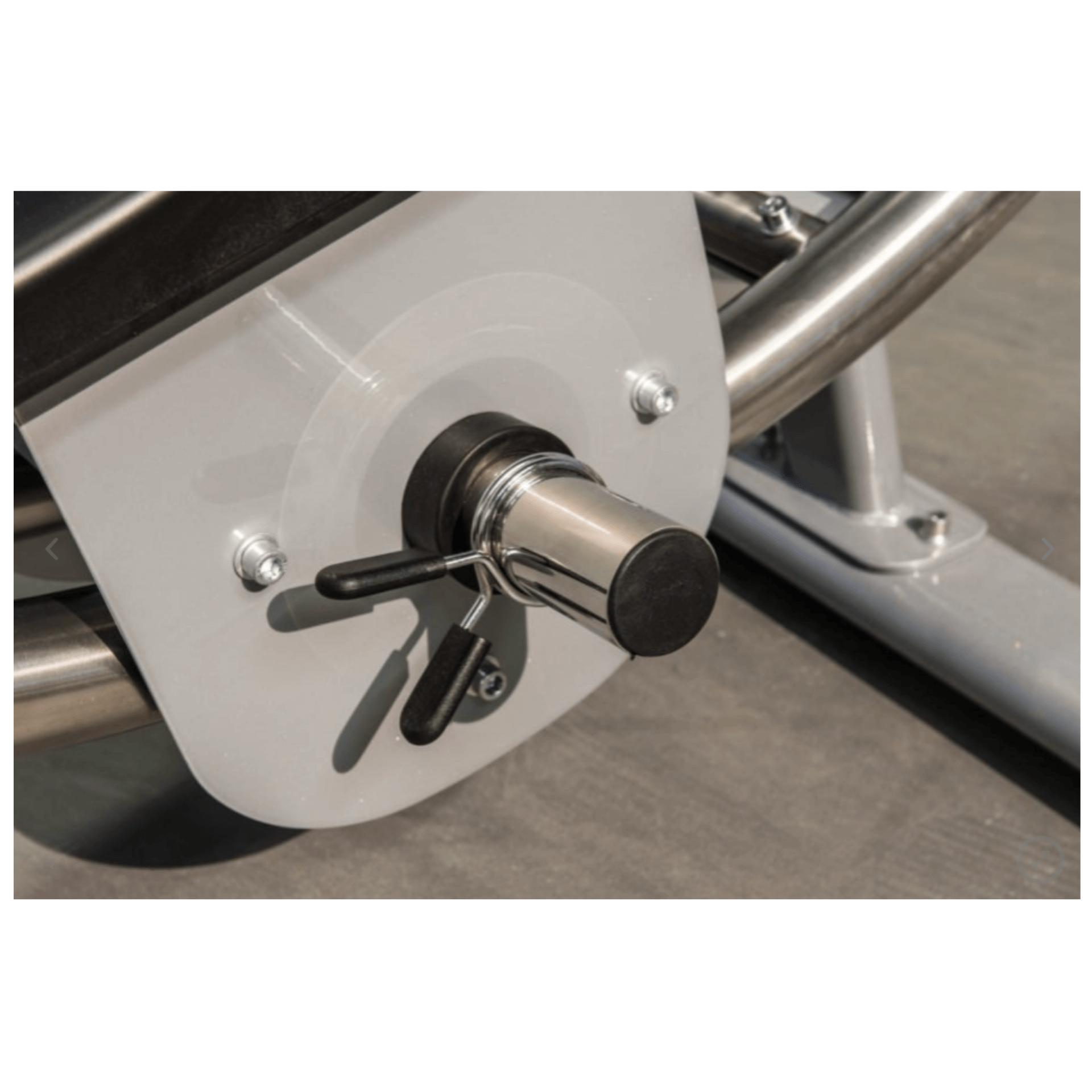 The Abs Company AB Coastal CS3000 close up of weight plate horn and collar to secure weight plates